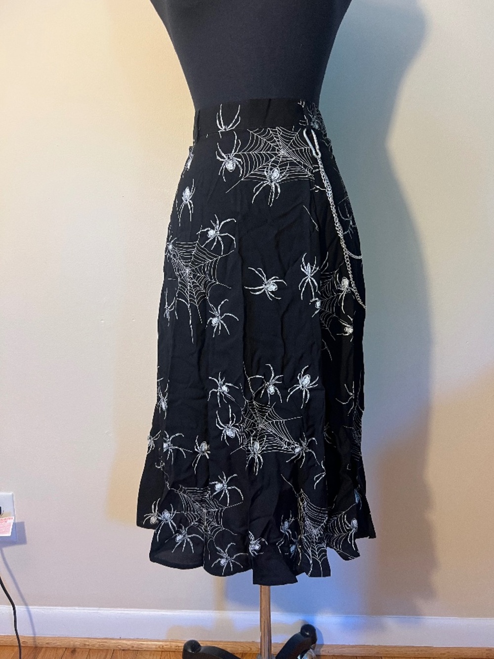 Hell Bunny Corporate Goth Midi Skirt